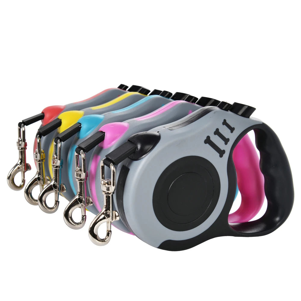 Correa retráctil automática de nailon para perros.