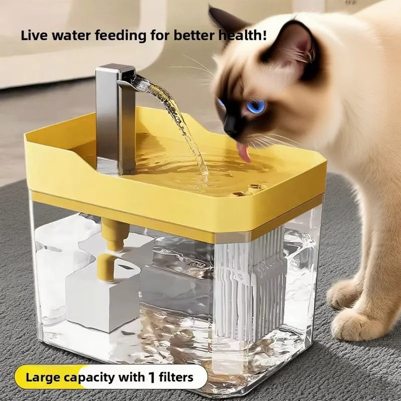 Fuente de Agua Automática para mascotas 1.5L con Filtro y Circulación Continua