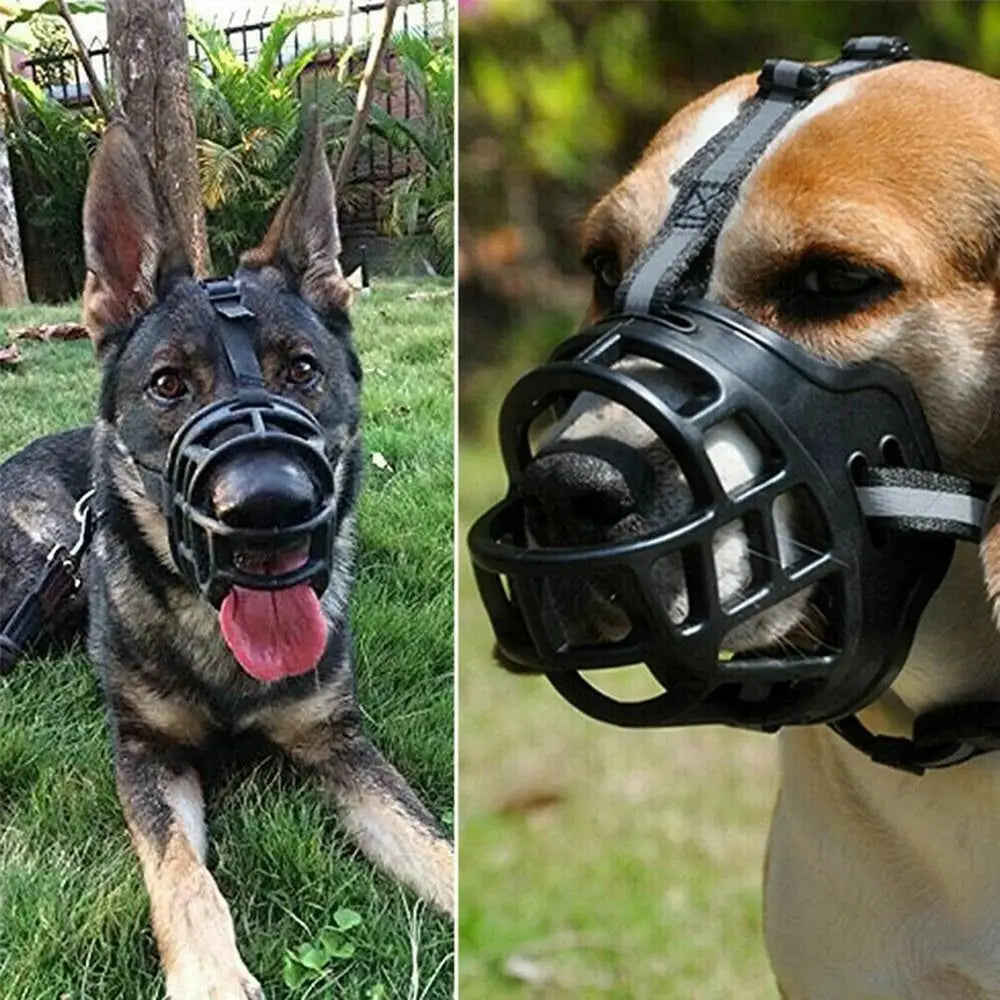 Bozal Antimordeduras para Perros con Banda Reflectante