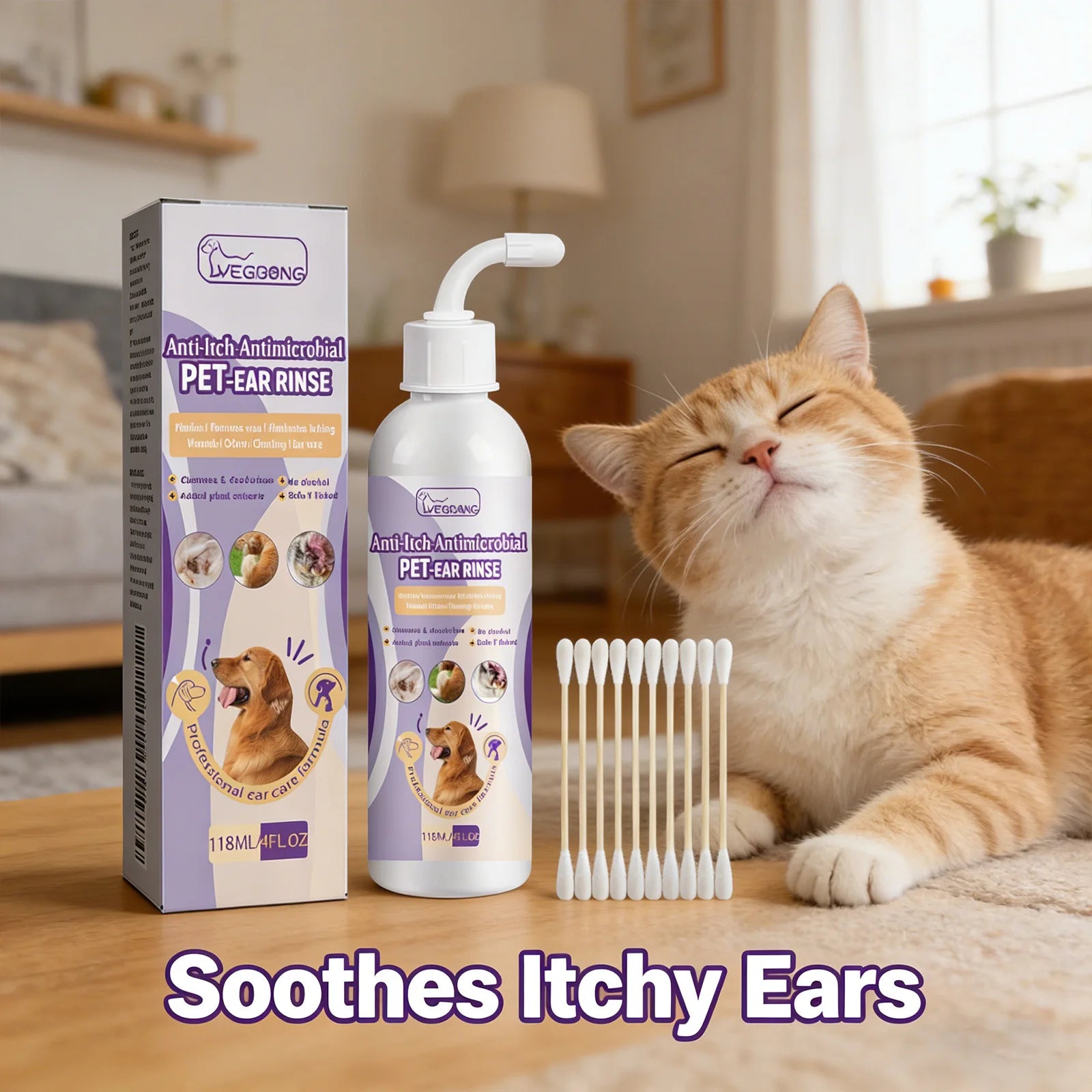 YEGBONG Solución Hipoalergénica para Limpieza de Oídos de Mascotas – 100 ml